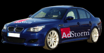 BMW M5 with vehicle graphics applied